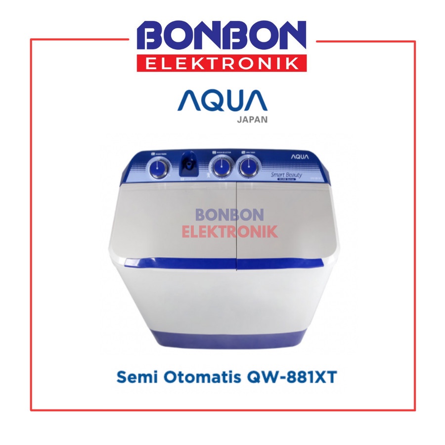 AQUA Mesin Cuci 2 Tabung 8KG QW-881XT / QW 881 XT / QW881XT