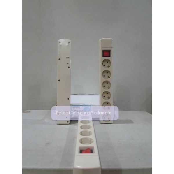 UTICON Stop Kontak Arde 6 Lubang + Saklar Lampu ST-1682NC / 6-Soket