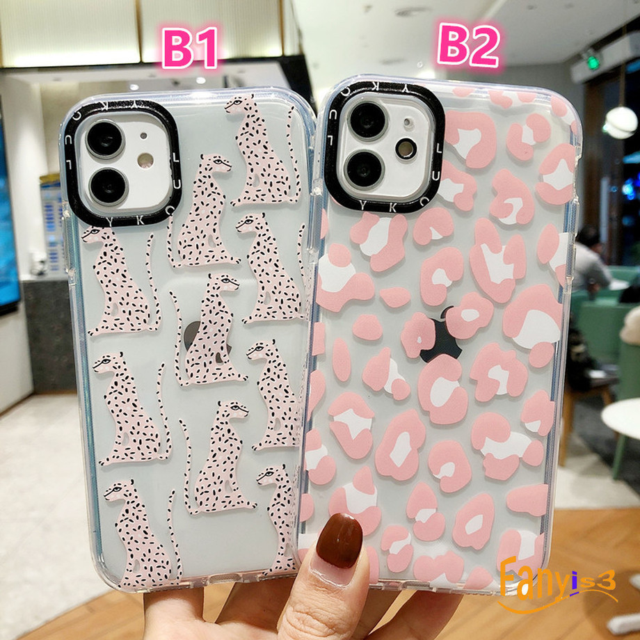 【Ready Stock】Graffiti Pink Leopard Casing iPhone 12 Mini 12 11 Pro Max SE 2020 Xs Max XR 6s 8 7 Plus Phone Case Casetify Shockproof Transparent Soft TPU Back Cover-1