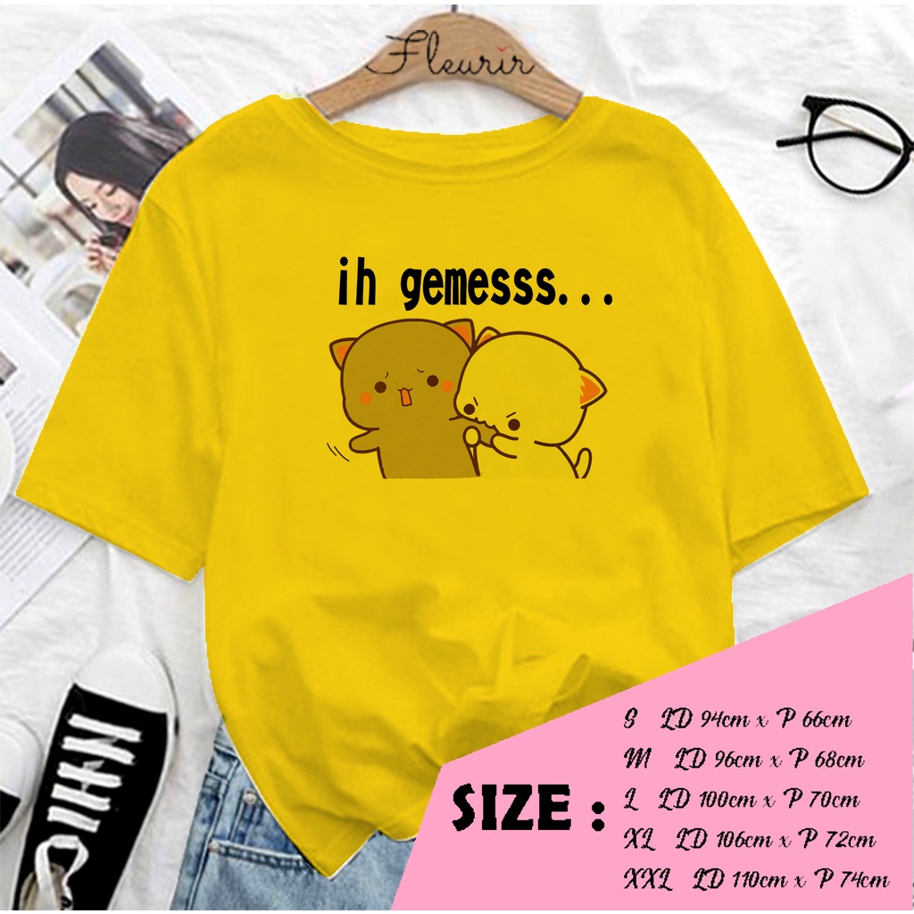 FLEURIR - KAOS PEACH GOME GEMES OVERSIZE KATUN KAOS WANITA DEWASA TUMBLR TEE UNISEX JUMBO