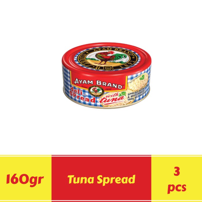 

Ikan Kaleng Ikan Tuna Kaleng Spread Ayam Brand 160Gr Isi 3Pcs