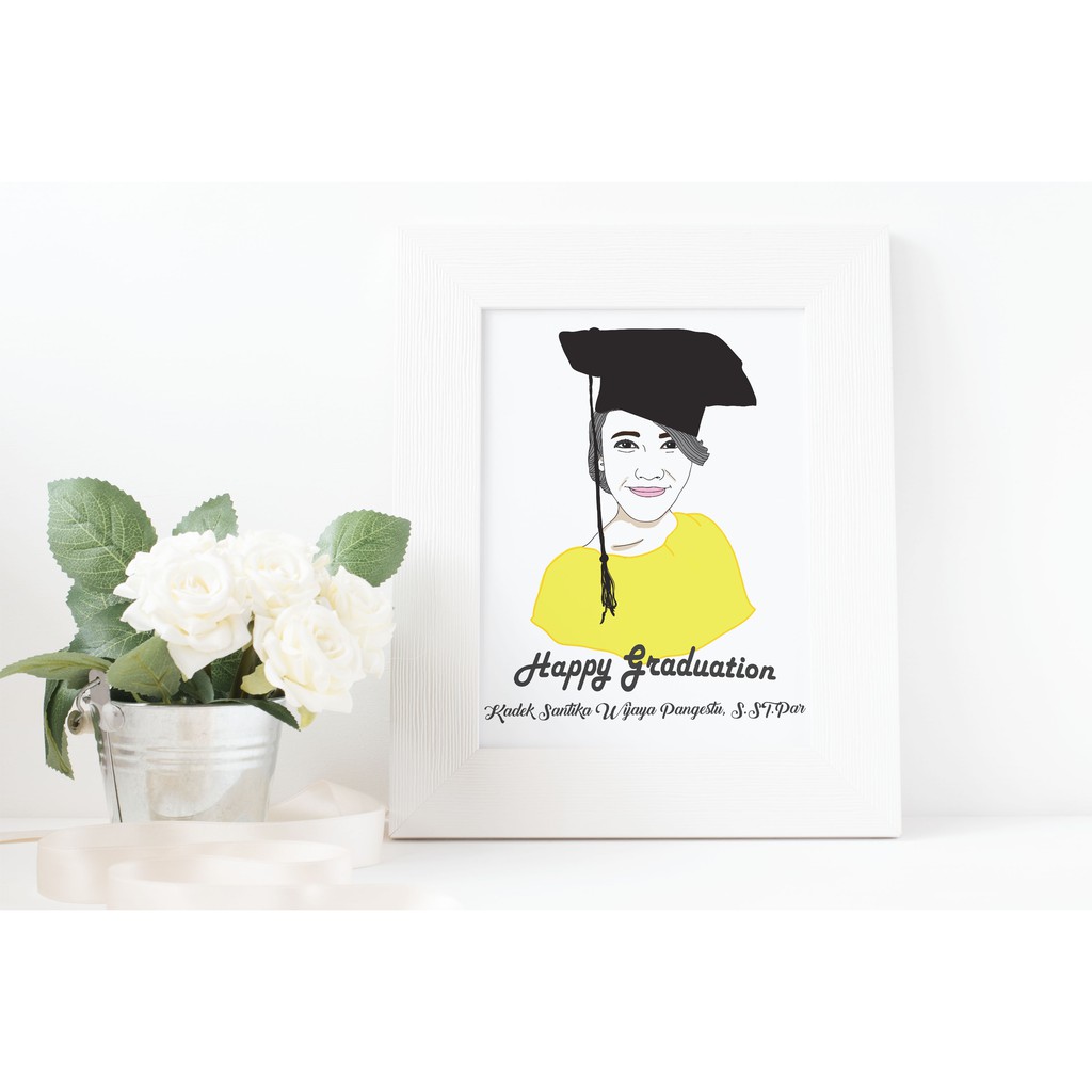 Hadiah Wisuda Ilustrasi Wajah / Graduation Gift