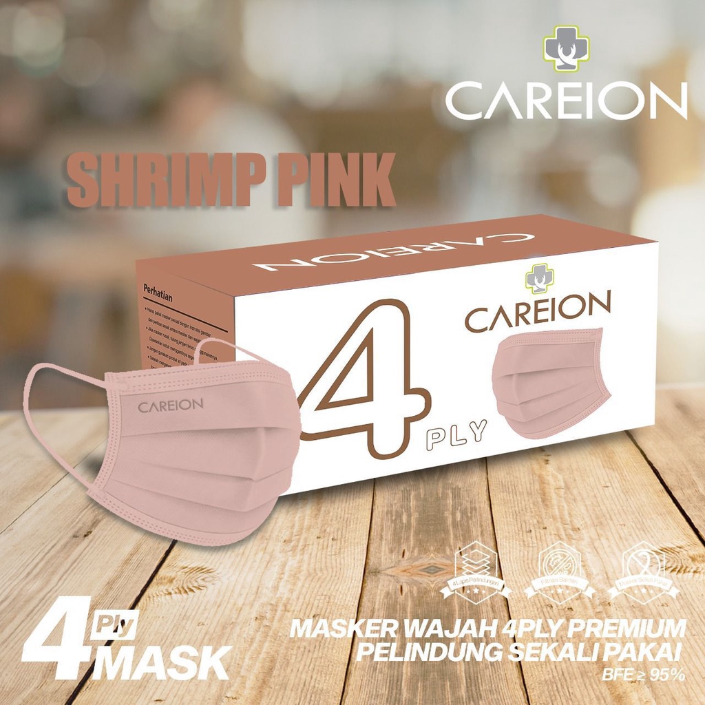 Dispo Careion 4Ply | Careion Disposable Face Mask Earloop isi 50pcs