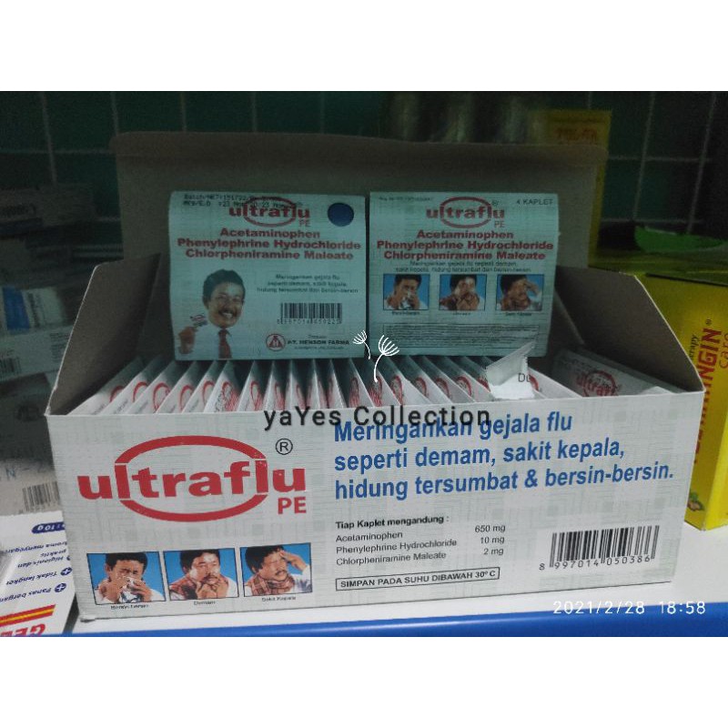 Ultraflu obat gejala Flu 1 Tablet 4 Kapsul Demam sakit Kepala hidung tersumbat bersin ultra flue