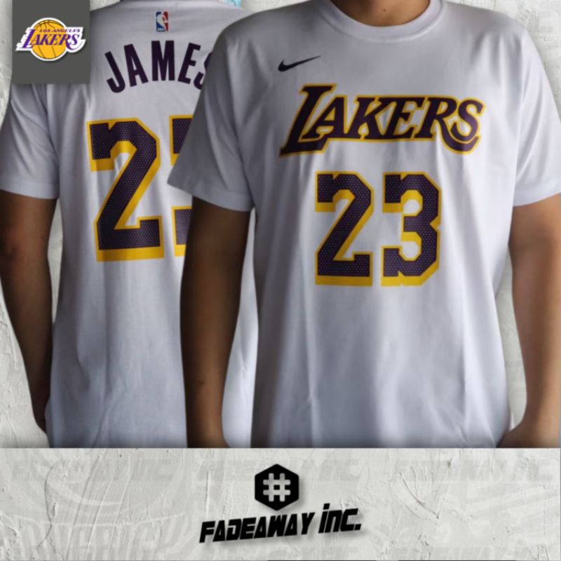 TSHIRT - BAJU/KAOS BASKET NBA LA LAKERS 23 LEBRON JAMES - PUTIH