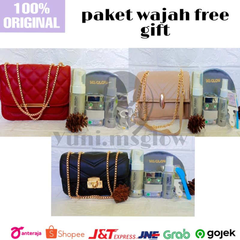 (BISA COD) MS GLOW PAKET WAJAH FREE GIFT-2