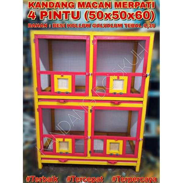 KANDANG MACAN MERPATI 4 PINTU (50x50x60)