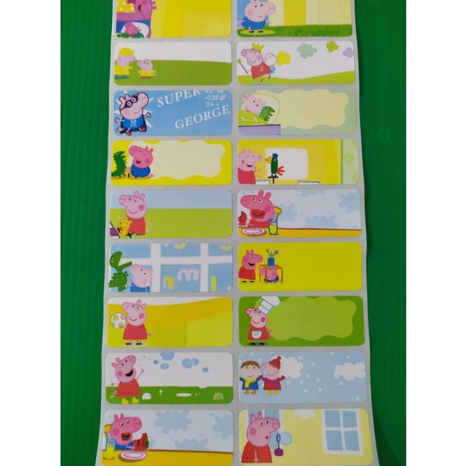 

(BISA COD) Label Nama Waterproof - Peppa Pig MURAH Kode 412
