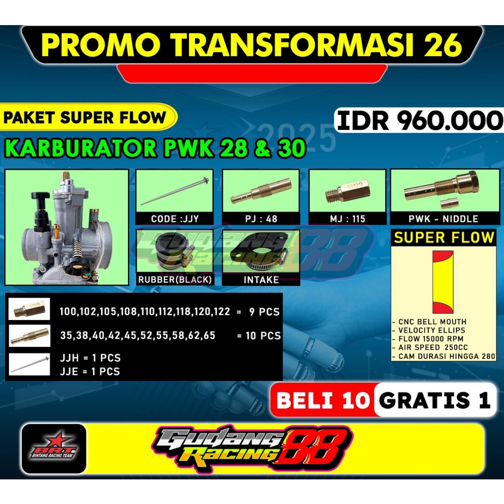 KARBURATOR KARBU CARBURATOR BRT PWK 28 - PWK 30 - PWK 32 - PWK 34 ORIGINAL BRT