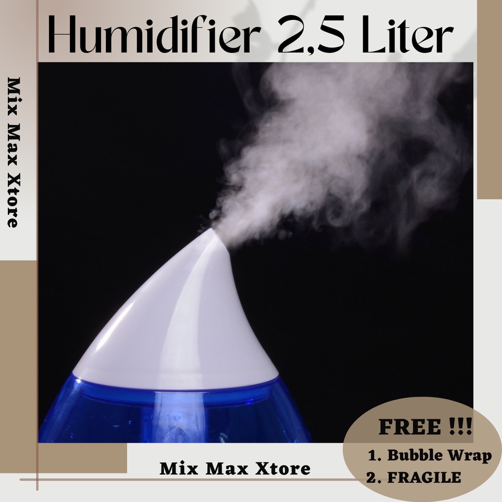 Taffware Humidifier Diffuser Aromaterapi 2,5 Liter Classic Drop 6 in 1 (HUMI H98) - Blue