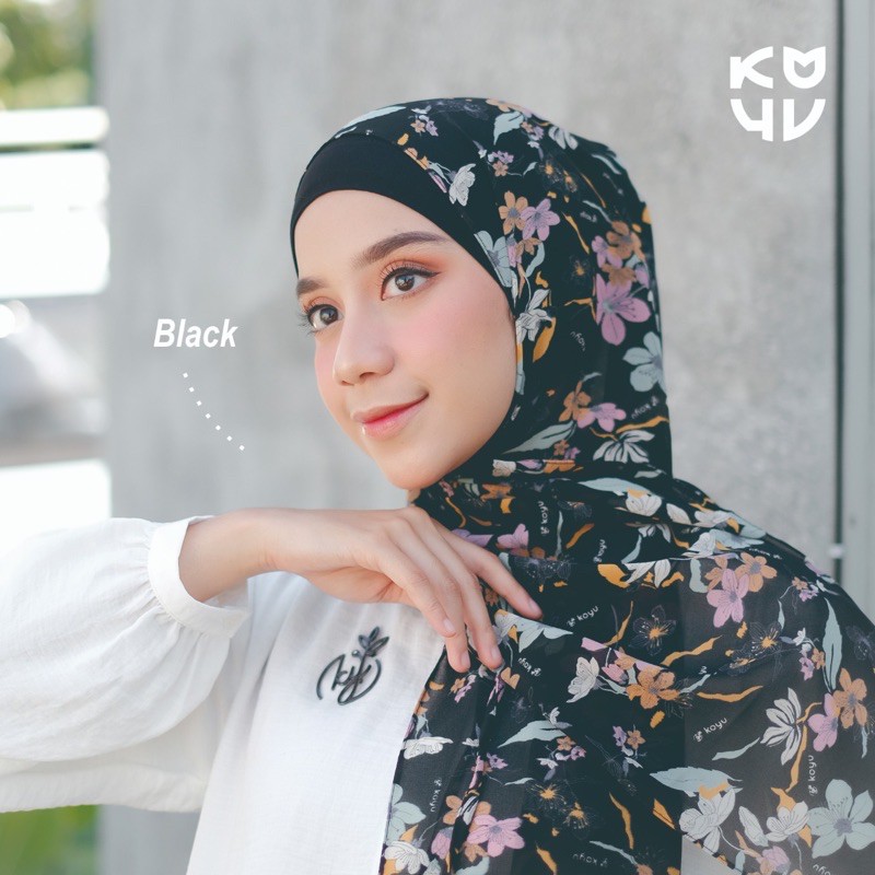 Koyu Hijab PASMINA tali ceruti FLOWERS Premium