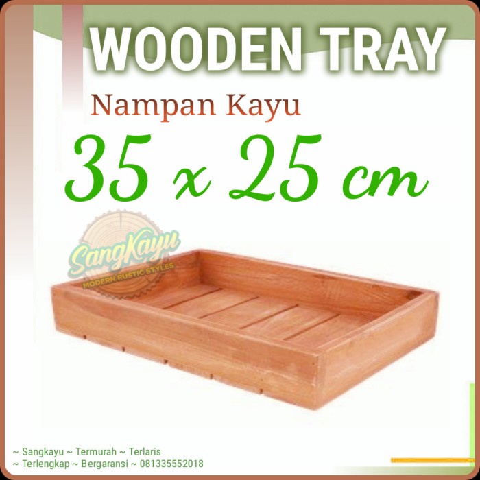 Nampan Kotak seserahan 35x25cm kotak hantaran kotak parcel nampan kayu - KAYU MAHONI, 35 x 25 x 2 cm