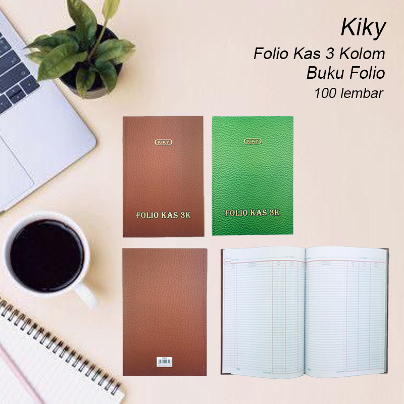 Buku Folio 622241CK-BK * Kas 3 Kolom * Kiky * 100 lembar