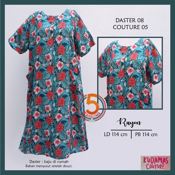 DASTER MIDI KLOK COUTURE  Batik Kudamas Premium Lengan Pendek Murah Busui Kekinian Rayon Arab Bumil