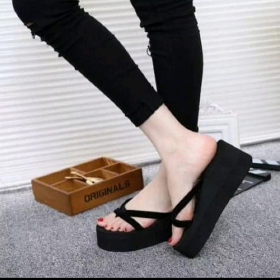 Sandal Wedges Wanita Tali Silang Jepit Terbaru Murah Terlaris ZIAH - NESANH