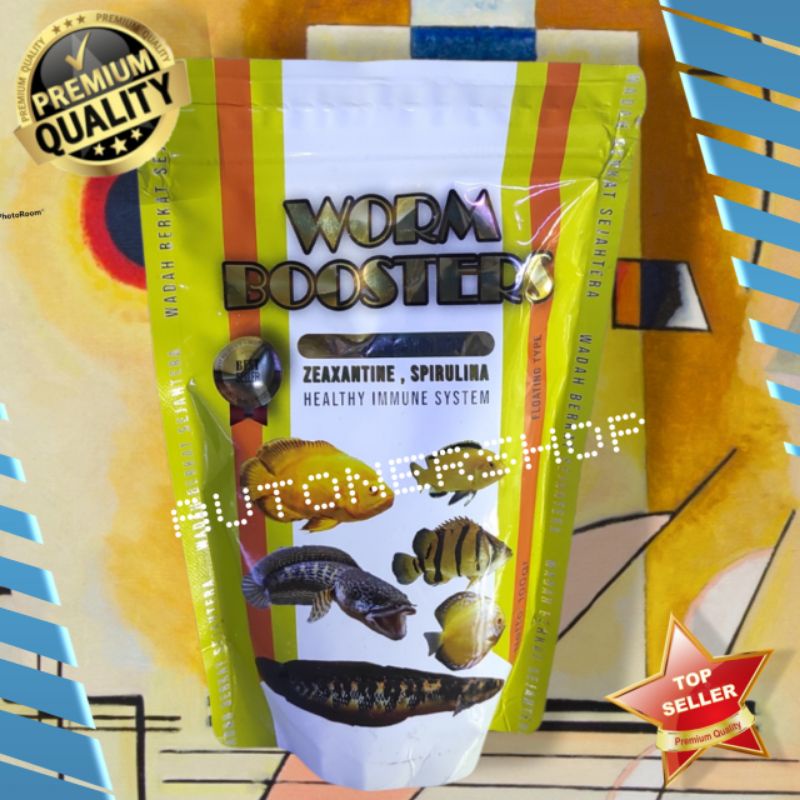 Worm booster yellow pellet floating channa discuss ikan hias