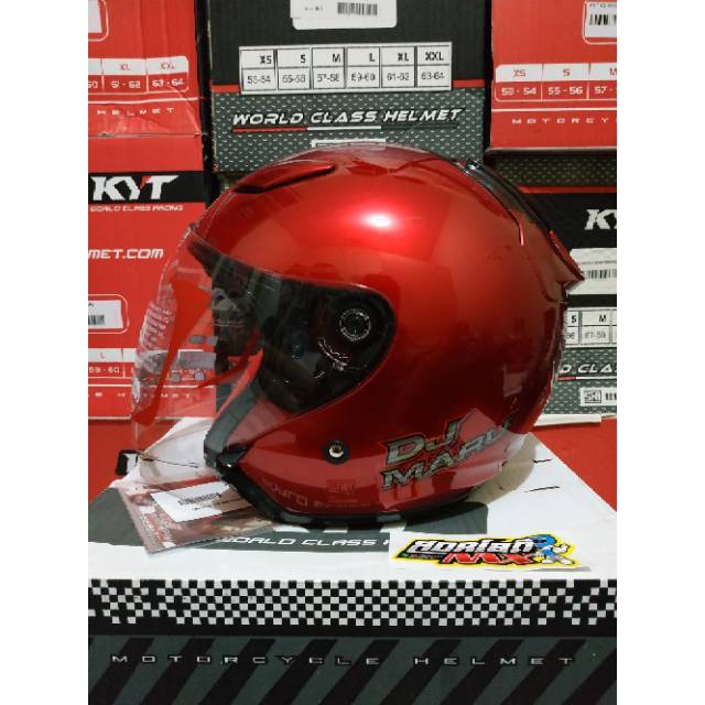 HELM KYT DJ MARU SOLID HELM KYT DJ MARU DEEP RED HELM KYT DJ MARU ORIGINAL MURAH HELM KYT MURAH