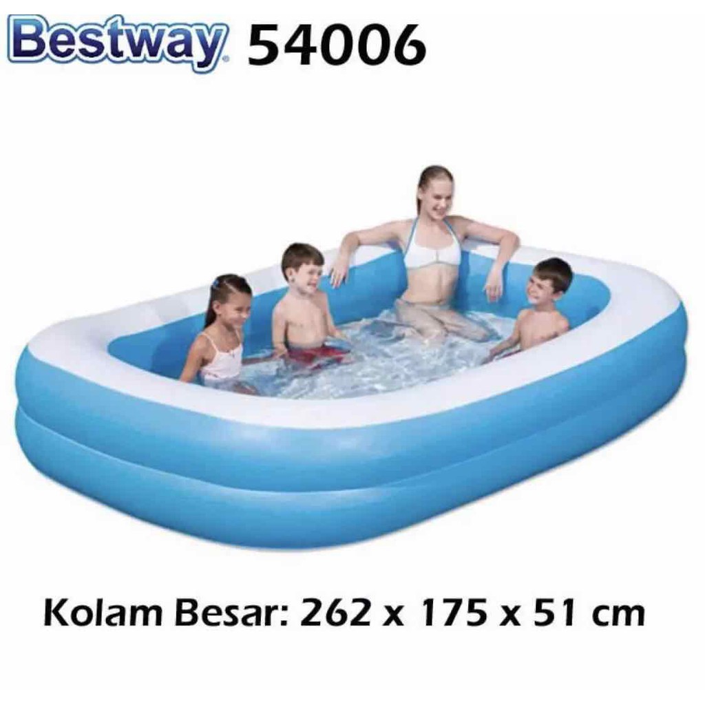 Bestway 54006 Kolam Renang Anak dan Keluarga Ukuran Besar 262 x 175 x 51 cm - Biru