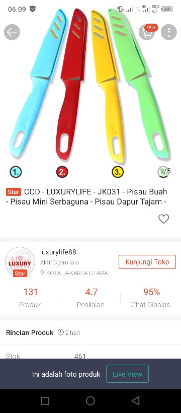 Cod - Luxurylife - Jk031 - Pisau Buah - Pisau Mini Serbaguna - Pisau Dapur Tajam - Mudah Bawa