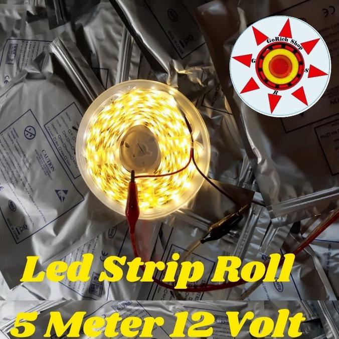 Gaya Led Roll Lampu Strip Roll 5 Meter 2835/300 Led Lapis Silicon 12 Volt - Biru Bergaransi