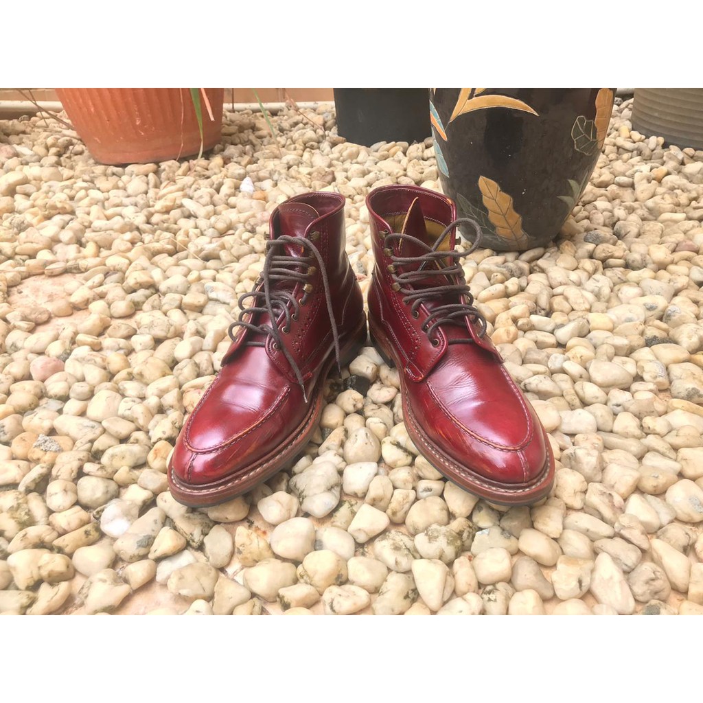 Sagara Regent Boots Oxblood Vegtan Leather Shoes Size 42D Sepatu Kulit