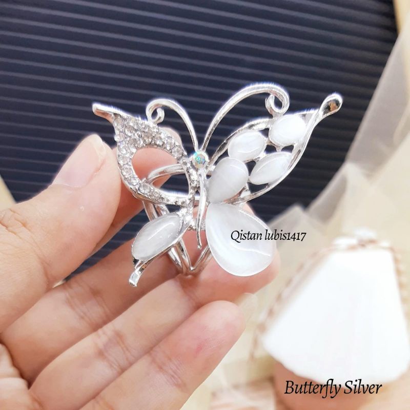 Ring Hijab Cet Eyes Butterfly &amp; Swan