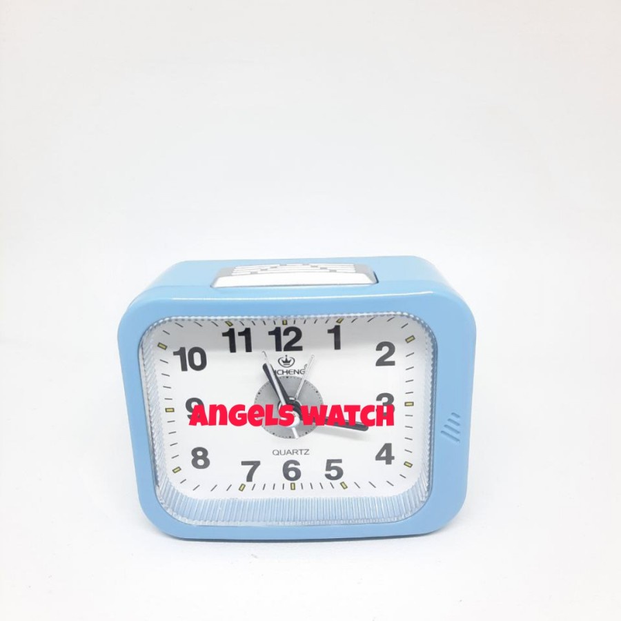 Jam weker polos beep alarm/ jam beker weker souvenir - Biru