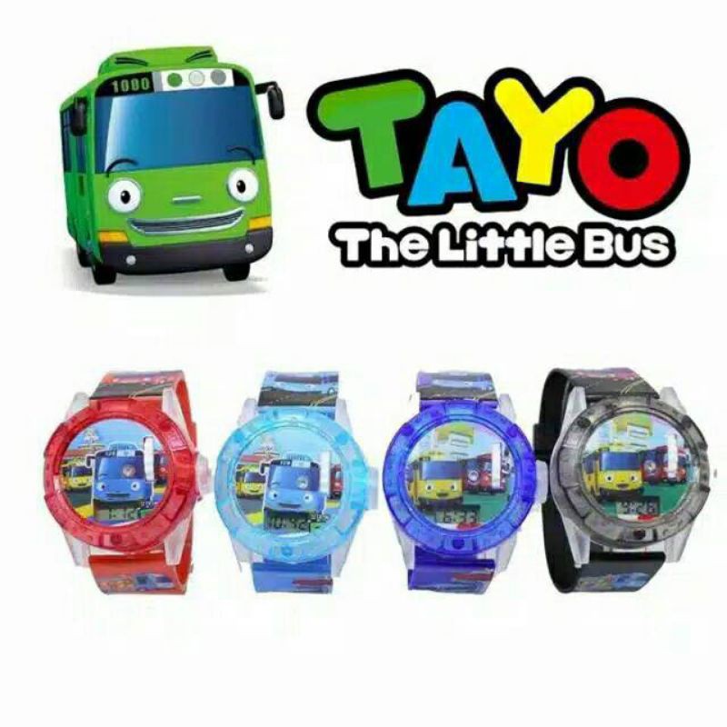 (Grosir)Jam tangan Anak&quot; Laser Tayo Melody Strap Rubber(Terima Cod)