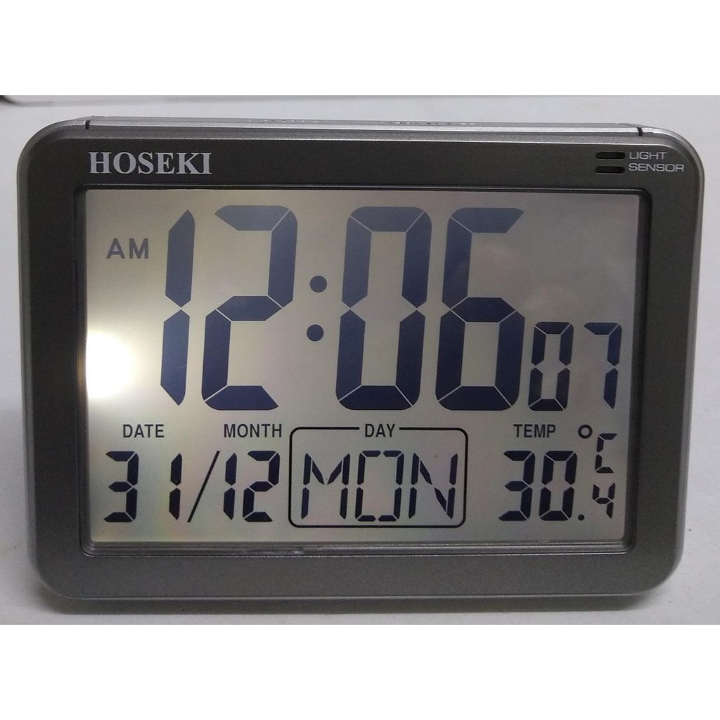 Hoseki H-2209 LCD Alarm Clock Digital Auto Sensor Glow In The Dark