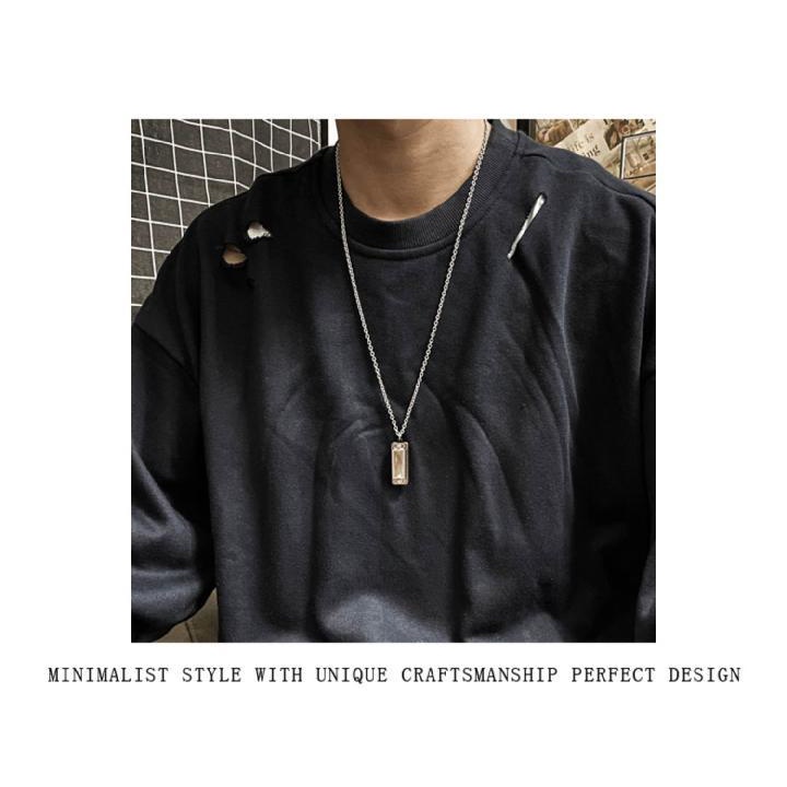 2019 baru retro mini harmonika kalung peluit pria dan wanita trendi panjang personalized sederhana l