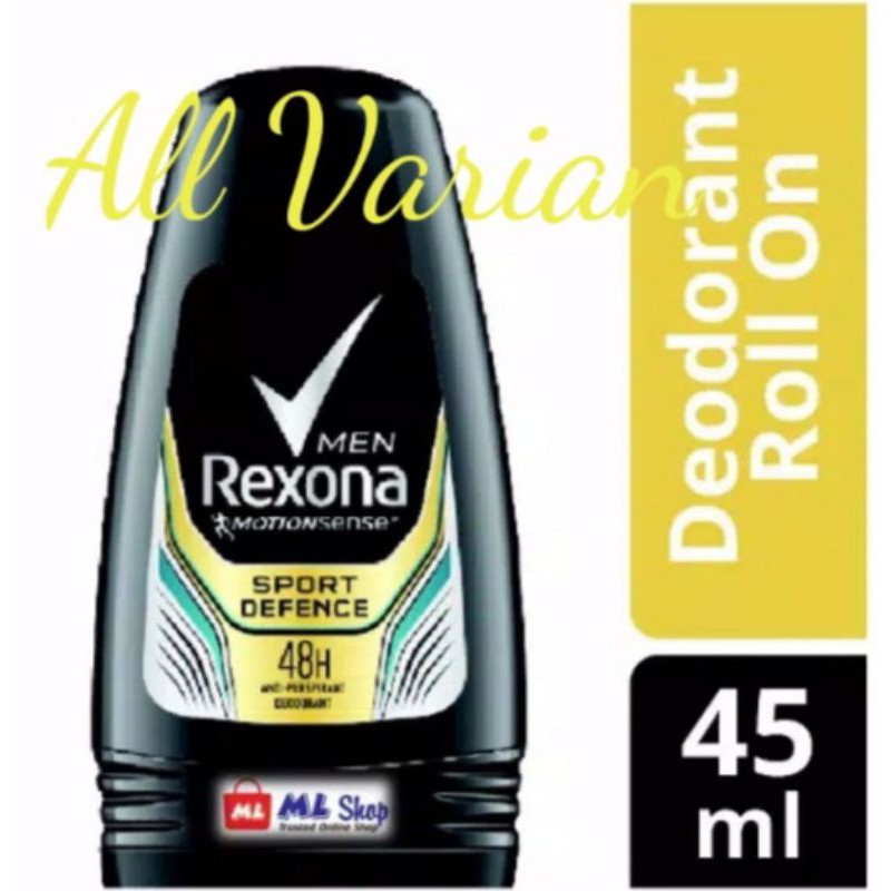 [Otiginal] Rexona Men Deodoran Roll On Sport Defance 45ml Anti Bakteri Deodorant