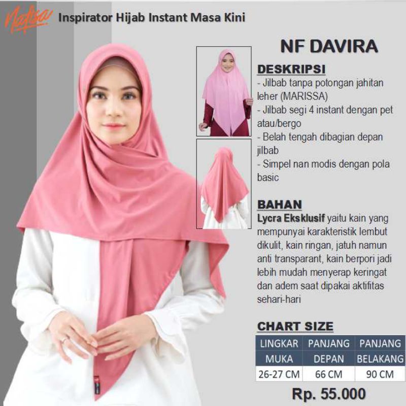 SUPER SALE JILBAB INSTANT NAFISA DAVIRA / JILBAB BELAH TENGAH / HIJAB BERGO