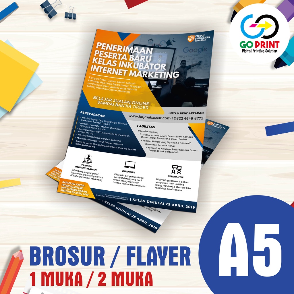 Jual Cetak Brosur A5 / Cetak Flyer / Leaflet Art Paper 150 Gram (min. Pemesanan 50 lembar