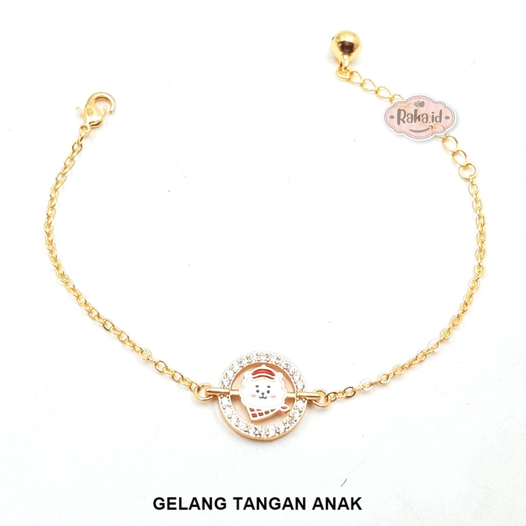 Gelang Tangan Anak Rantai Motif Kepala Bulat RJ BT21 BTS Perhiasan Anak 1176