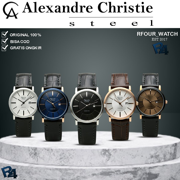 JAM TANGAN WANITA ALEXANDRE CHRISTIE KULIT ORIGINAL ALEXANDER CHRISTIE JAM ALEXANDER CRISTIE 8344