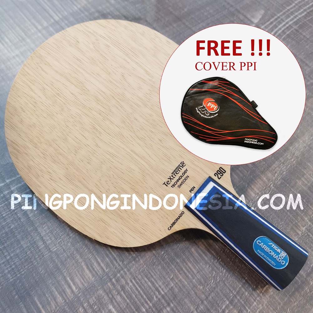 Stiga Carbonado 290 JTTAA Penhold - Blade Kayu Pingpong Tenis Meja Bet Bat
