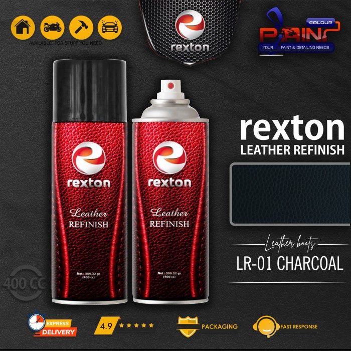 Cat Semprot REXTON Leather Refinish 400cc Cat Kulit - Charcoal LR 01