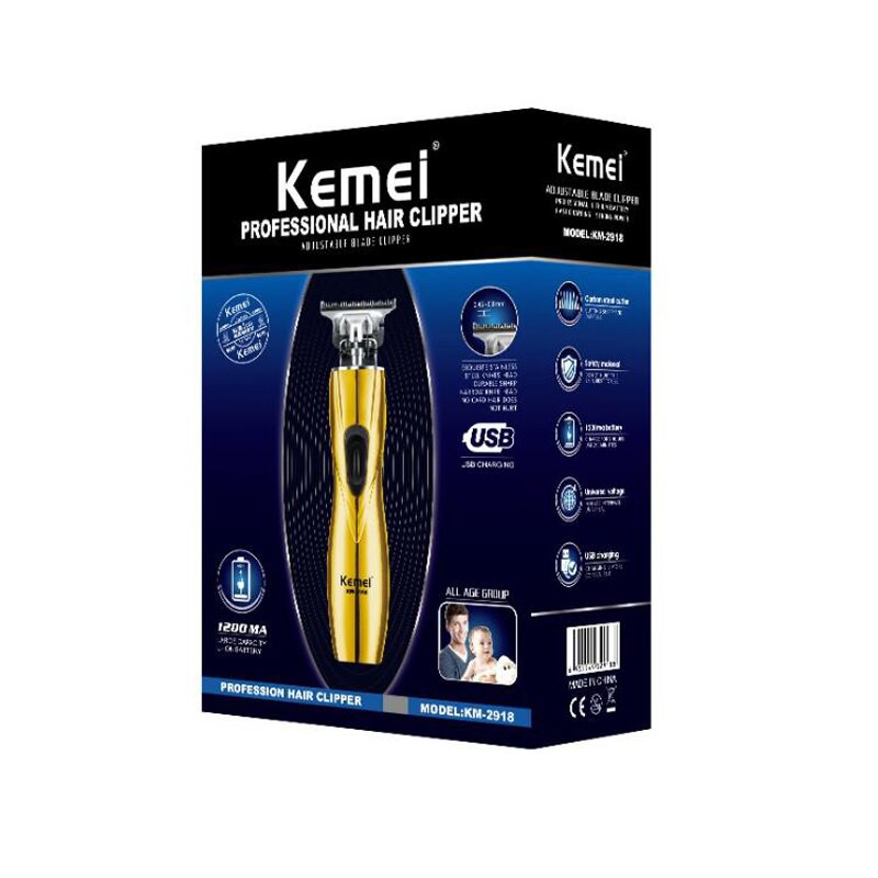 Kemei Hair Trimmer KM-2918 USB Rechargeable Hair Clipper / Alat Cukur