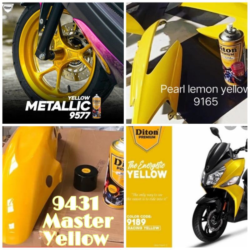 Pilok Pilox Cat Semprot DITON Premium Warna Kuning Orange Yelow ( Tiger Yellow, Master Yellow, Yellow Metallic, Candytone Orange, Candy Yellow, Flouorescent Orange Stabilo, Stabilo Yellow, Pastel Yellow, dll ) 400cc/400ml