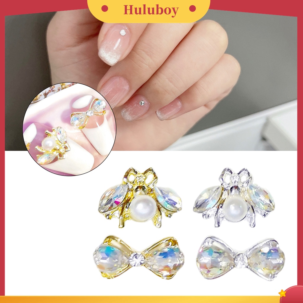 Huluboy Huluboy♡ 10pcs / Pak Pita Alloy Aksen Berlian Imitasi Untuk Dekorasi Nail Art / Manicure