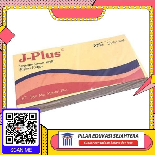 

AMPLOP COKLAT KRAFT (A) J-PLUS SEAL 80 GSM 100 LEMBAR MURAH