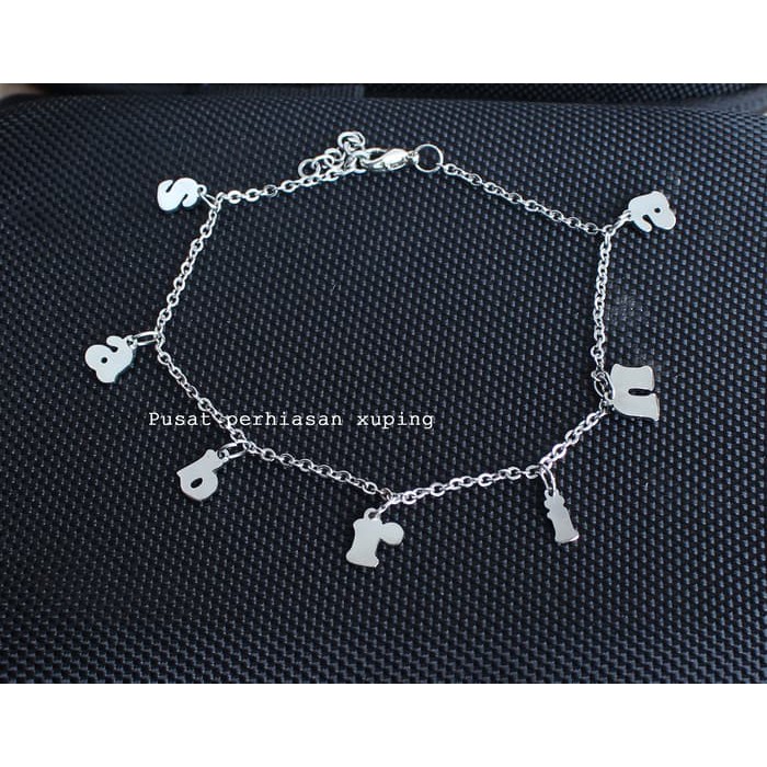 Gelang Nama Kaki MOnel / Perhiasan Monel