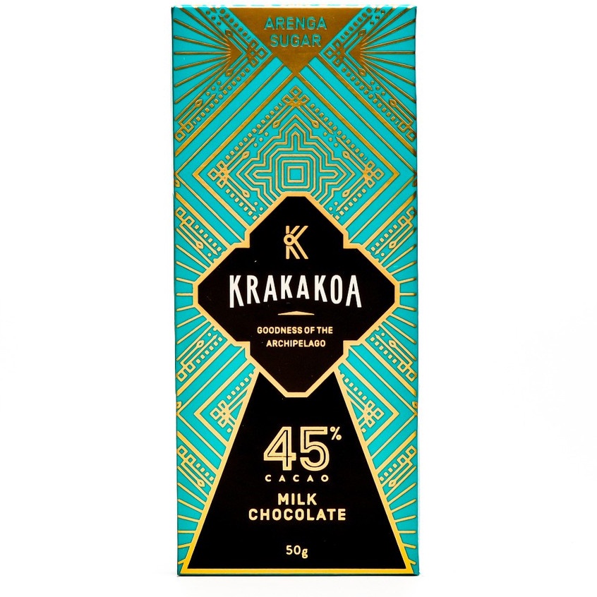 Krakakoa, Arenga 45% Milk Chocolate 50gr (No White Sugar Chocolate)