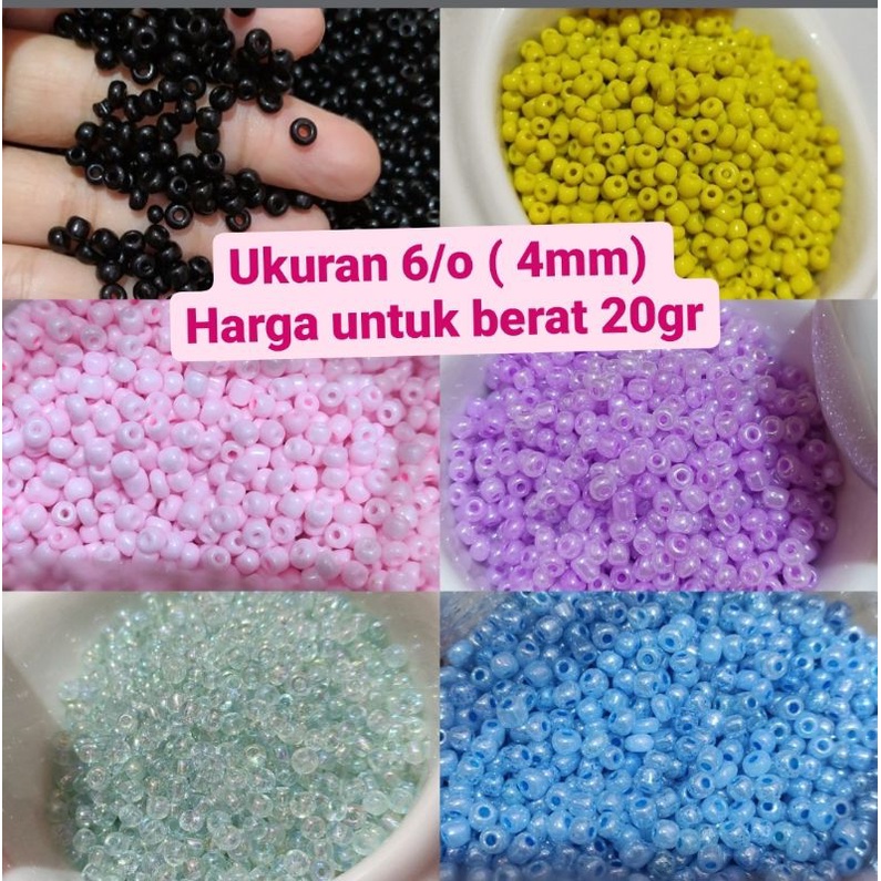 20gram mote pasir 6/0 / monte 4mm / manik pasir / bahan tali masker