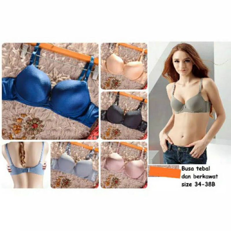 Push Bra original Elena 24410 cup A,bra import,busa tebal pake kawat dan kait 2,ukuran,34,36,38