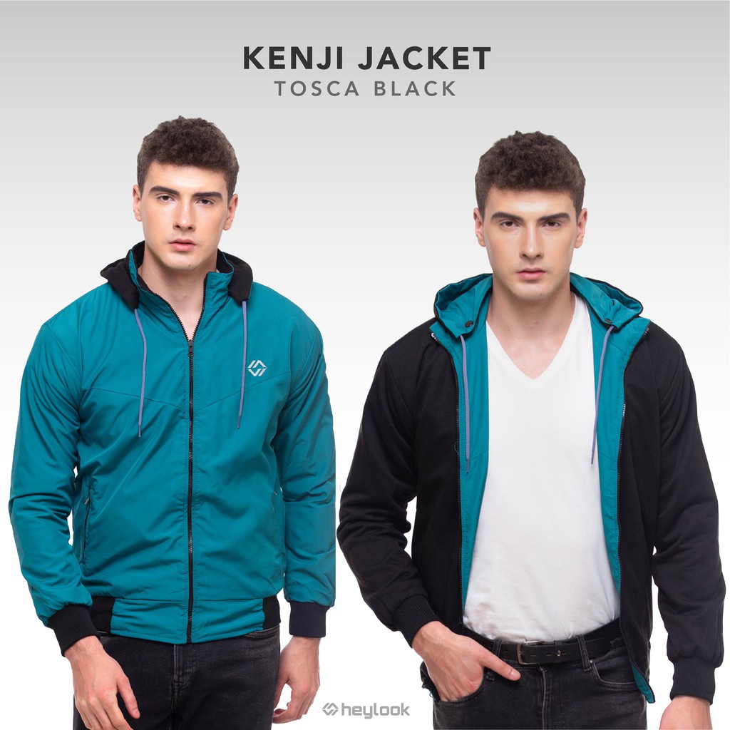 Jaket Parasut Pria Bolak Balik Jaket Kenji Motor Pria Hodie Bisa Dilepas Hitam Navy Maroon Tosca Gold Size L XL XXL Jumbo Big SIze Original HEYLOOK