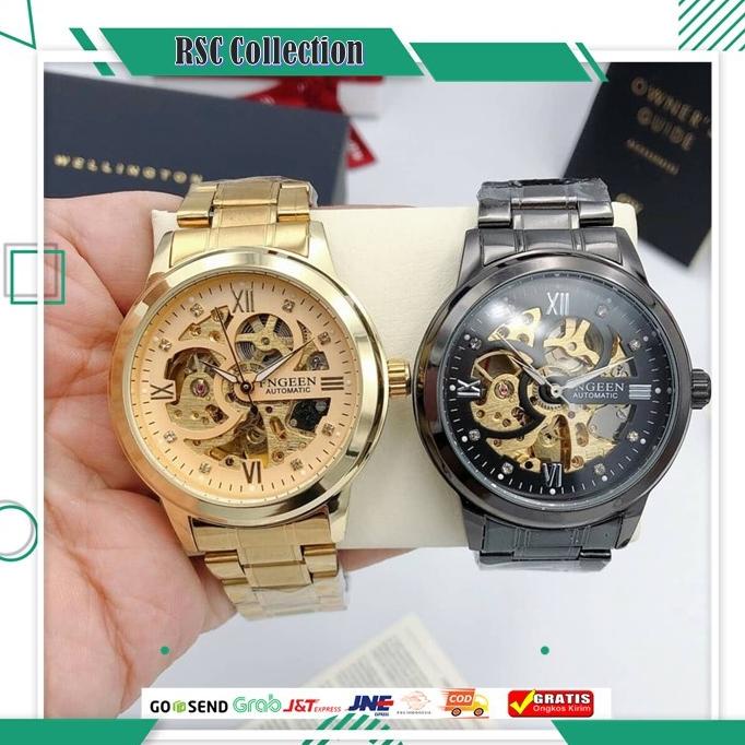 RECOMENDED JAM TANGAN PRIA OTOMATIS AUTOMATIC FNGEEN 6018 LUXURY BUSINESS