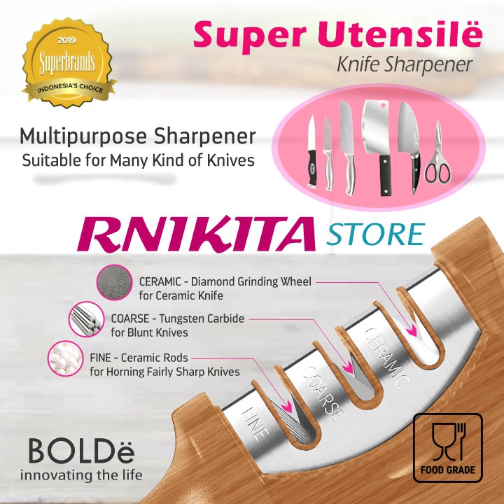 BOLDe KNIFE SHARPENER - Pengasah Pisau 3 Fungsi