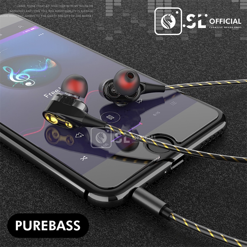 Headset JB-11 PUREBASS Hi-Res Audio For 3.5mm Jack Earphone Megabass With Mic