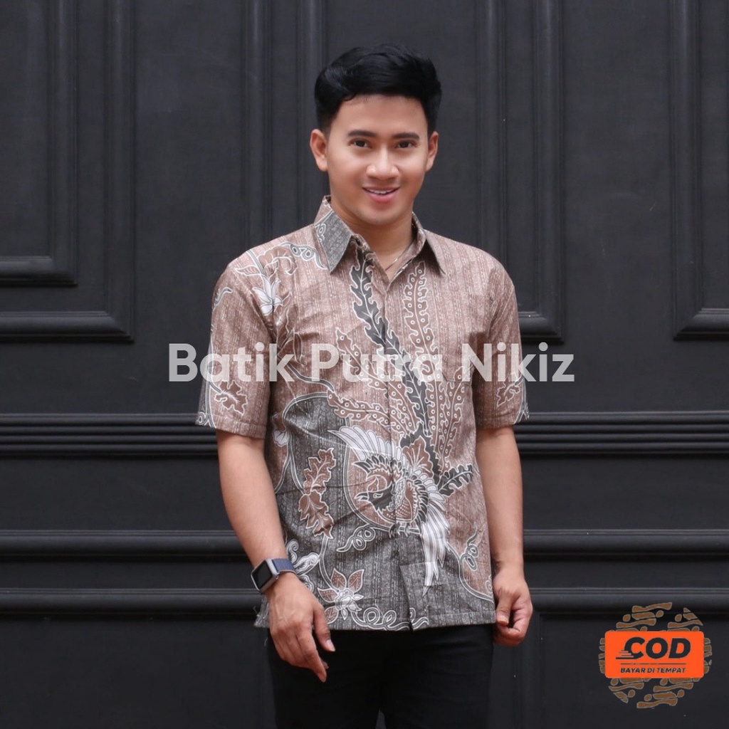 (COD) Terbaru Baju Kemeja Pria Hem Seragam Batik Soft Lengan Pendek Adem Halus Murah Berkualitas Modern Elegan Unggulan